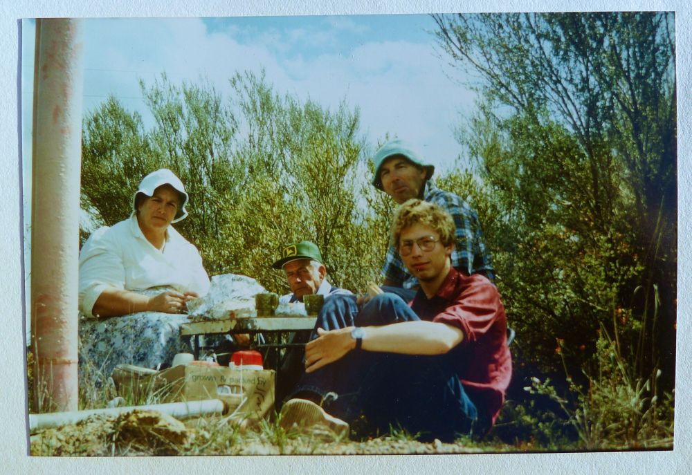 First field trip to the Charles Gardener Reserve. Left to Right, Mary Smith, Dave Bell, Basil Smith and me, 1982