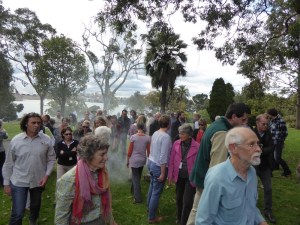 Farewell John Morgan: friends and staff cleansed by smoking ceremony
