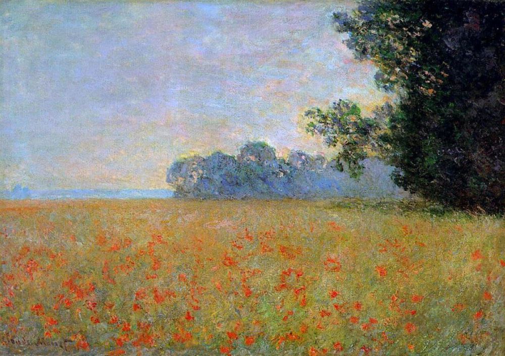 Monet/ oat and poppy field/ meadow garden