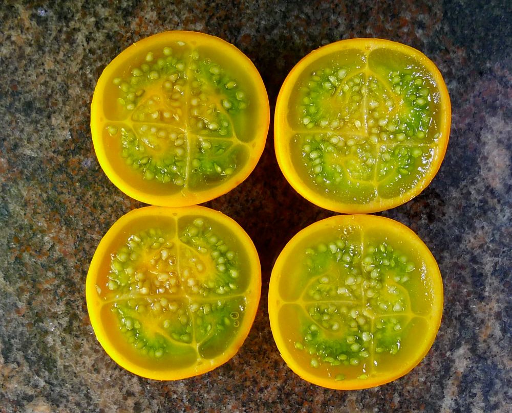 Sliced naranjilla.